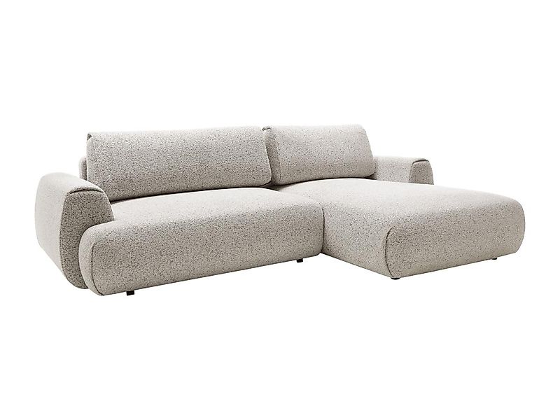 Ecksofa mit Schlaffunktion - Ecke rechts - melierter Stoff - Grau - MONELIA günstig online kaufen