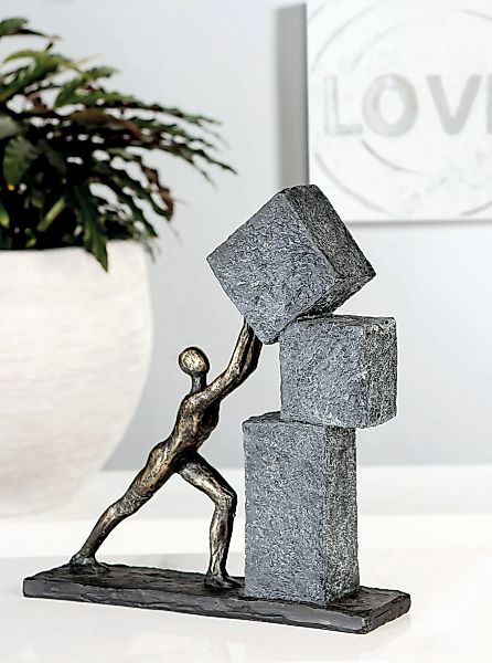 Casablanca by Gilde Dekofigur "Skulptur Stacking, bronzefarben/grau", Dekoo günstig online kaufen