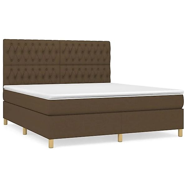 vidaXL Boxspringbett mit Matratze Dunkelbraun 180x200 cm Stoff 3142596 günstig online kaufen