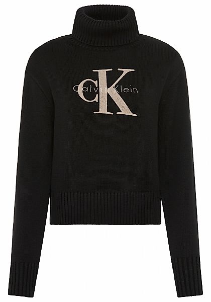 Calvin Klein Jeans Strickpullover, Rollkragen, Logo-Druck günstig online kaufen
