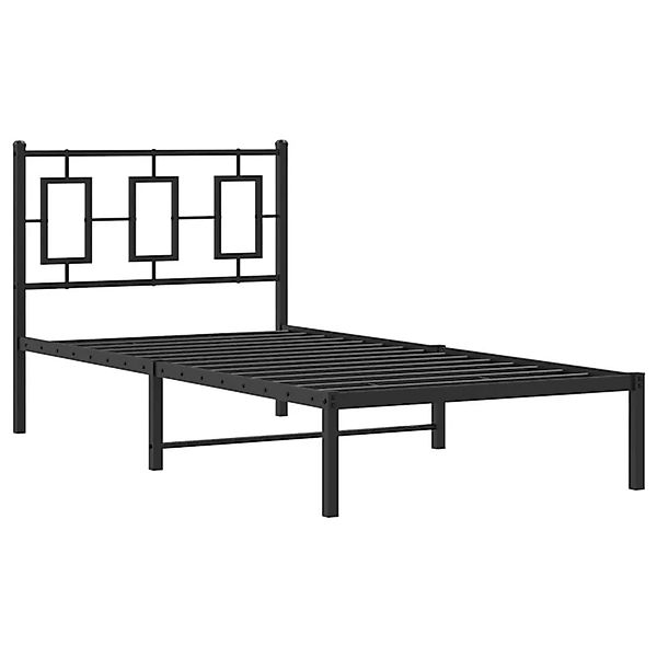 vidaXL Bettgestell mit Kopfteil Metall Schwarz 90x200 cm 374234 günstig online kaufen