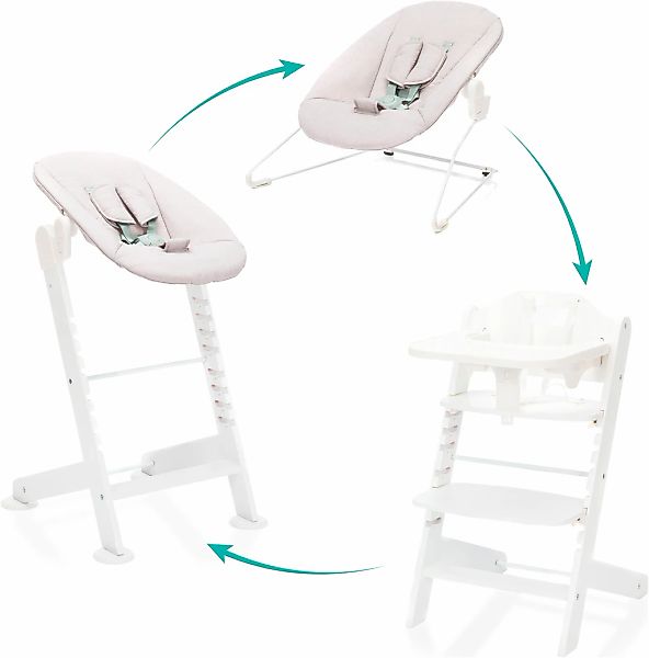 Fillikid Hochstuhl "Pia Swing" (Set) 3 Stk.inkl. Neugeborgenenaufsatz und W günstig online kaufen