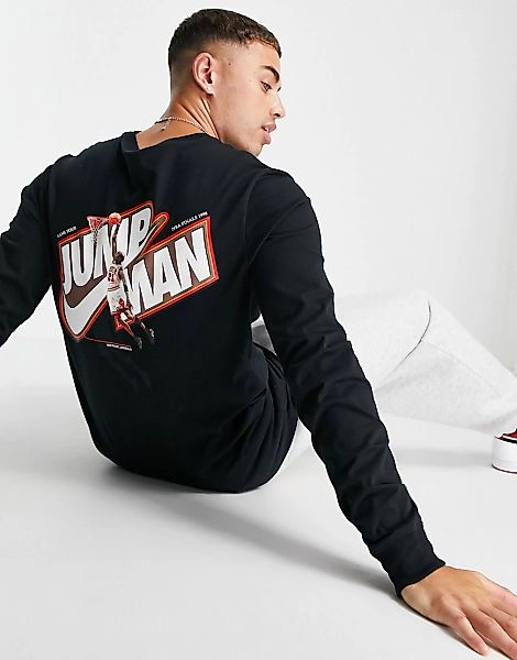Nike – Jordan Jumpman – Langärmliges Shirt in Schwarz günstig online kaufen