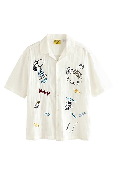 Next Kurzarmhemd Kurzärmeliges Hemd mit Snoopy-Print günstig online kaufen