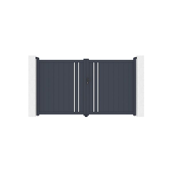 Casanoov Flügeltor 3M Giona H 180Cm Aluminium & 2 Eifel Pfosten 15X15Cm H 1 günstig online kaufen
