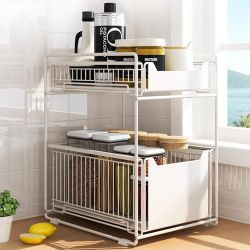 JEOBEST Küchenregal Schiebeschrank, ausziehbarer Korb, Gewürzregal, günstig online kaufen