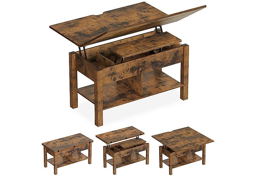 MSMASK Couchtisch 3-in-1-Multifunktions-Wohnzimmertisch mit Versteckter Auf günstig online kaufen