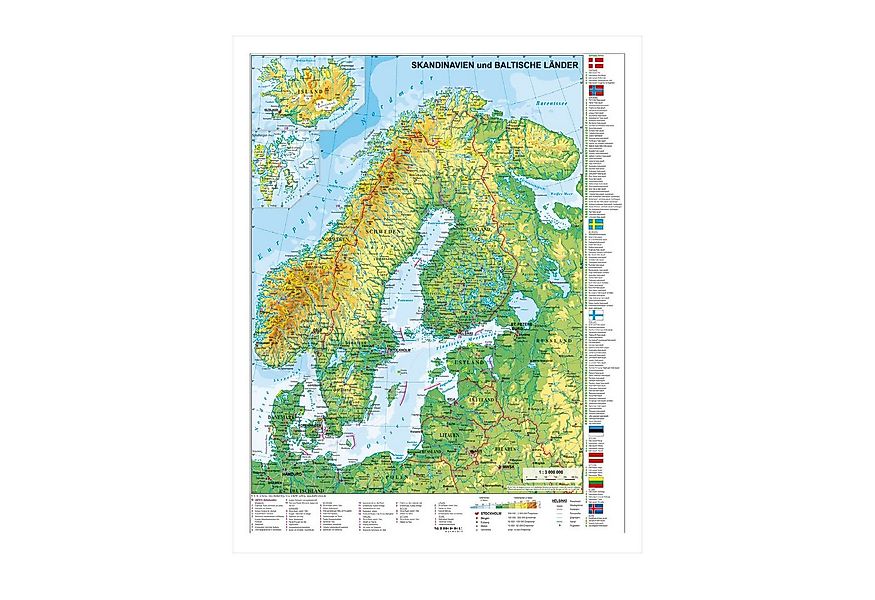 STIEFEL Poster Skandinavien u. Baltikum mit UNESCO-Welterbestätten u. Natio günstig online kaufen