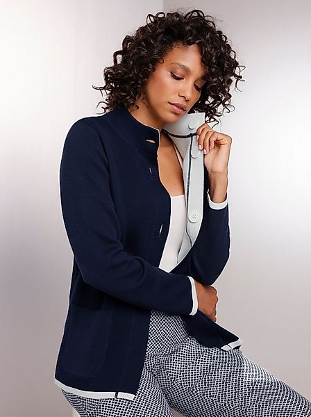 creation L Strickjacke Modal-Baumwoll-Wende-Strickjacke Langarm günstig online kaufen