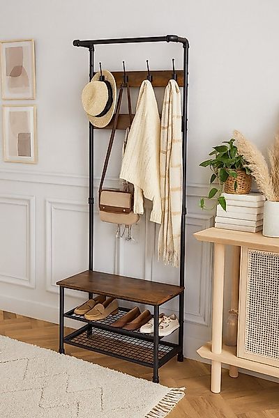 moebel-direkt-online Garderobenständer Mano, Gestell aus Stahlrohr, Sitzban günstig online kaufen