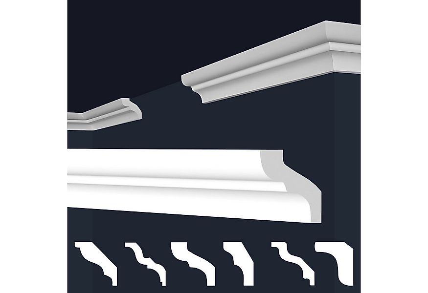 marbet design Stuckleiste E-6, 40 Meter / 20 Leisten, XPS Styropor weiß - D günstig online kaufen