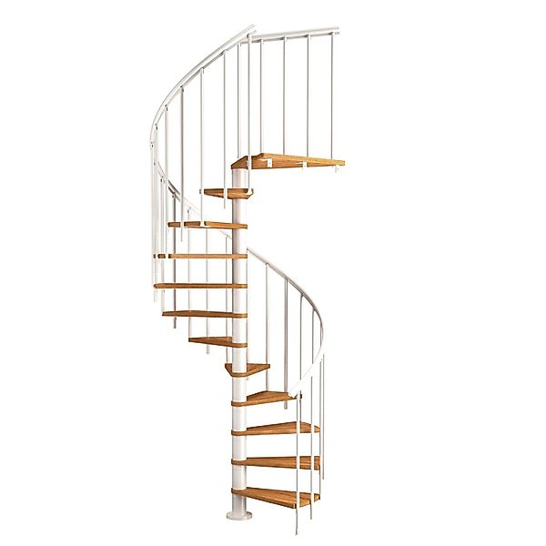 Dolle Spindeltreppe Montreal Ø 120 cm Metallelemente Weiß 11 Stufen FSC® günstig online kaufen