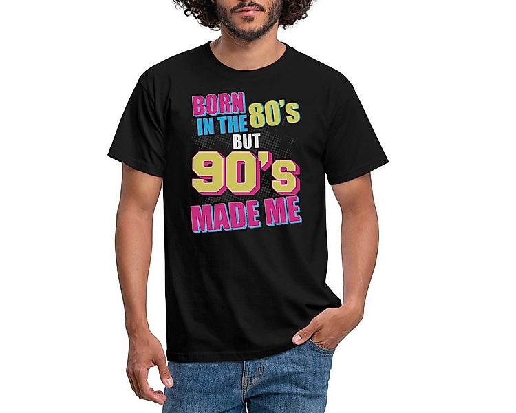 Spreadshirt T-Shirt Born In 80's But 90's Made Me Fasching Retro Männer T-S günstig online kaufen