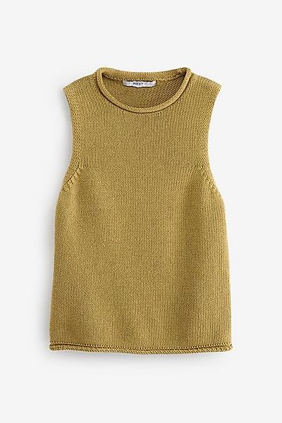 Next Stricktop Tanktop mit hochgerolltem Saum aus 100 % Baumwolle (1-tlg) günstig online kaufen