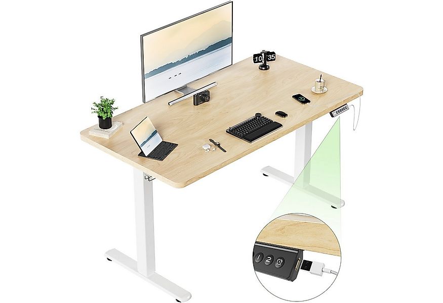 Furnicopia Schreibtisch Höhenverstellbarer mit USB-Ladefunktion und Wecker- günstig online kaufen