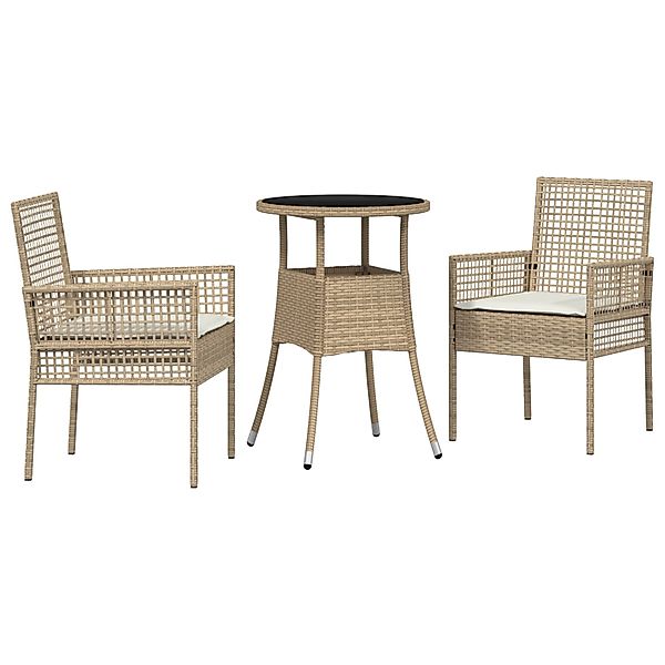vidaXL Garten Essgruppe 3-Tlg Beige Poly Rattan 3334949 günstig online kaufen