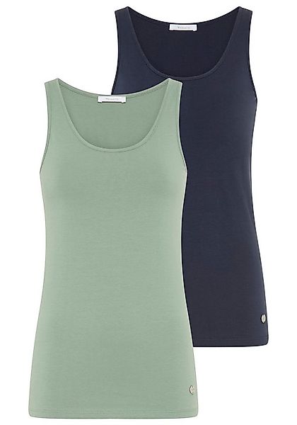 Tamaris Tanktop (2er-Pack) figurbetonte Passform, unifarben, hüftbedeckende günstig online kaufen