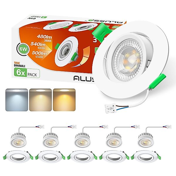 ALUSSO LED Einbauleuchte 6er-Set, ED-Einbau-Spot, 6W, günstig online kaufen
