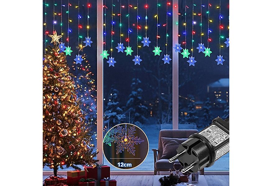 Qualra LED-Lichtervorhang Weihnachts LED Schneeflocken Lichterkette, 8 Modi günstig online kaufen