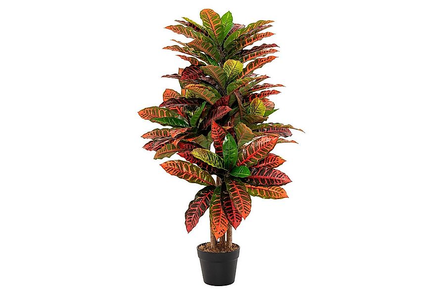 Kunstpflanze Kroton, COSTWAY, Höhe 100 cm, mit bunten Blättern & Topf günstig online kaufen
