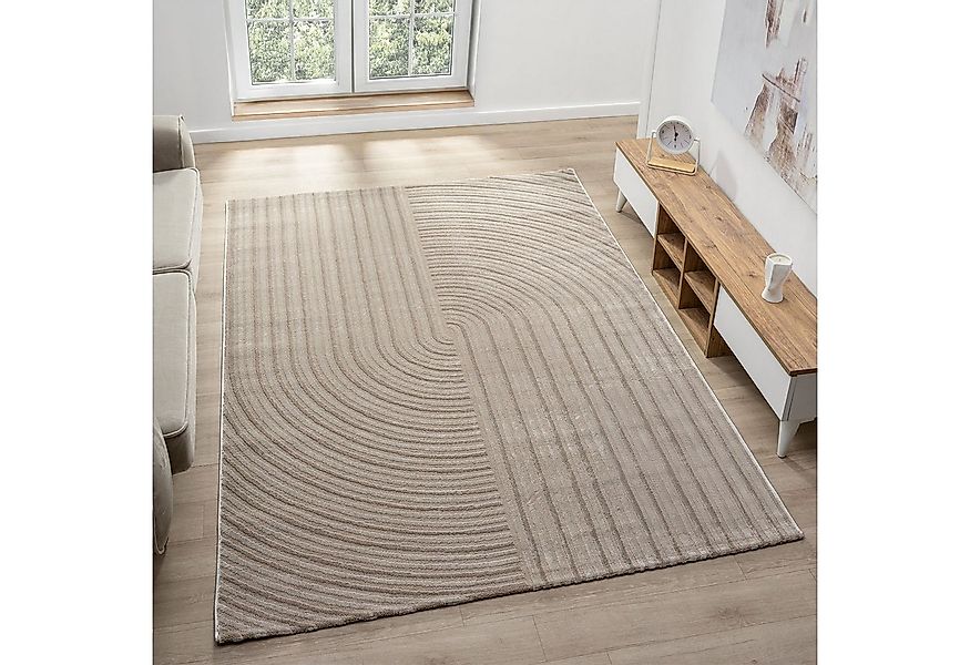 Vimoda Teppich Wohnzimmer Boho Design dünn kurzflur teppich, Rechteckig, Hö günstig online kaufen