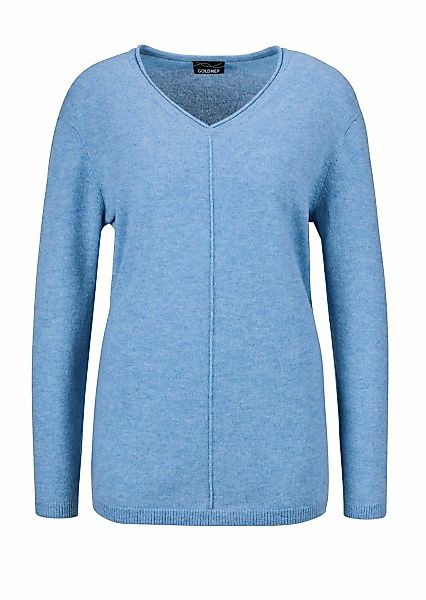 GOLDNER Strickpullover "Kurzgröße Basicpullover mit V-Ausschnitt" Aufwendig günstig online kaufen