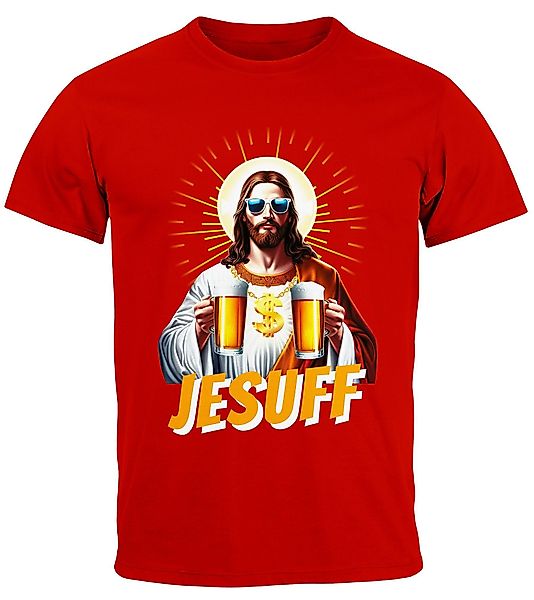 MoonWorks Print-Shirt Herren T-Shirt Bier Jesus günstig online kaufen