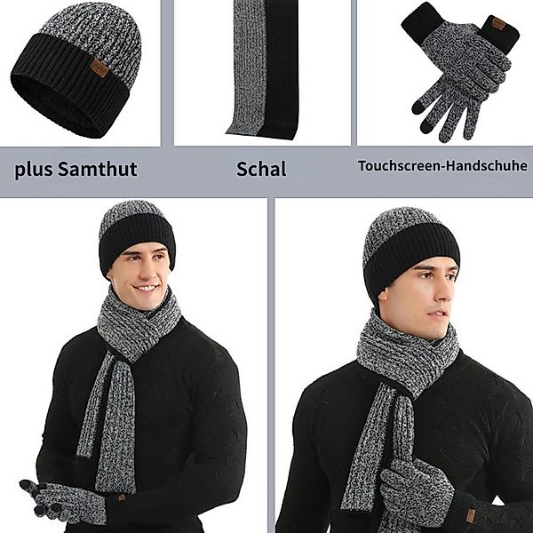 Blusmart Mütze & Schal Farbblock-Strickschal, Mütze, günstig online kaufen