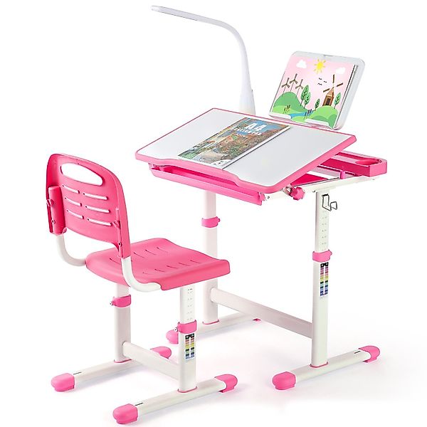 TLGREEN Kinderschreibtisch,Schülerschreibtisch mit Lampe,Höhenverstellbarer günstig online kaufen