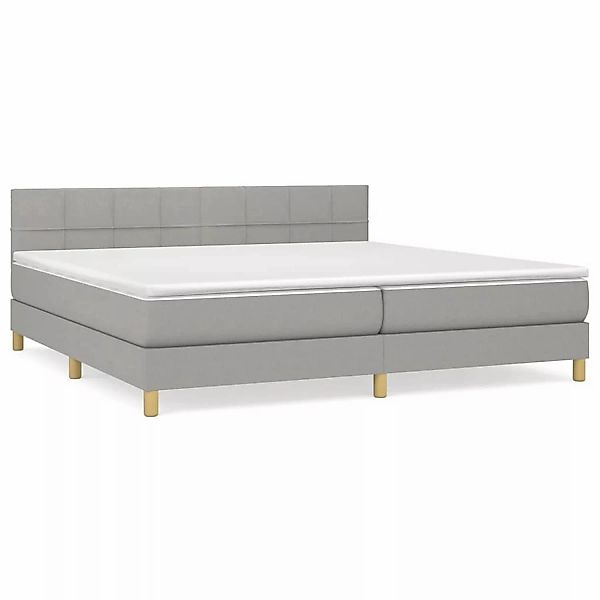 vidaXL Boxspringbett mit Matratze Hellgrau 200x200 cm Stoff1399006 günstig online kaufen