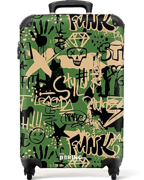 NoBoringSuitcases.com© Hartschalen-Trolley Graffiti in Tarnfarben 55x35x20c günstig online kaufen