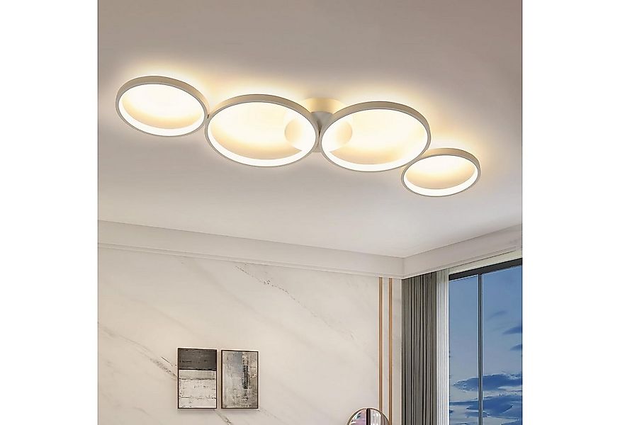 ZMH Deckenleuchte Wohnzimmer Modern 4/5 Flammig Ringoptik Design 37/70W Sch günstig online kaufen