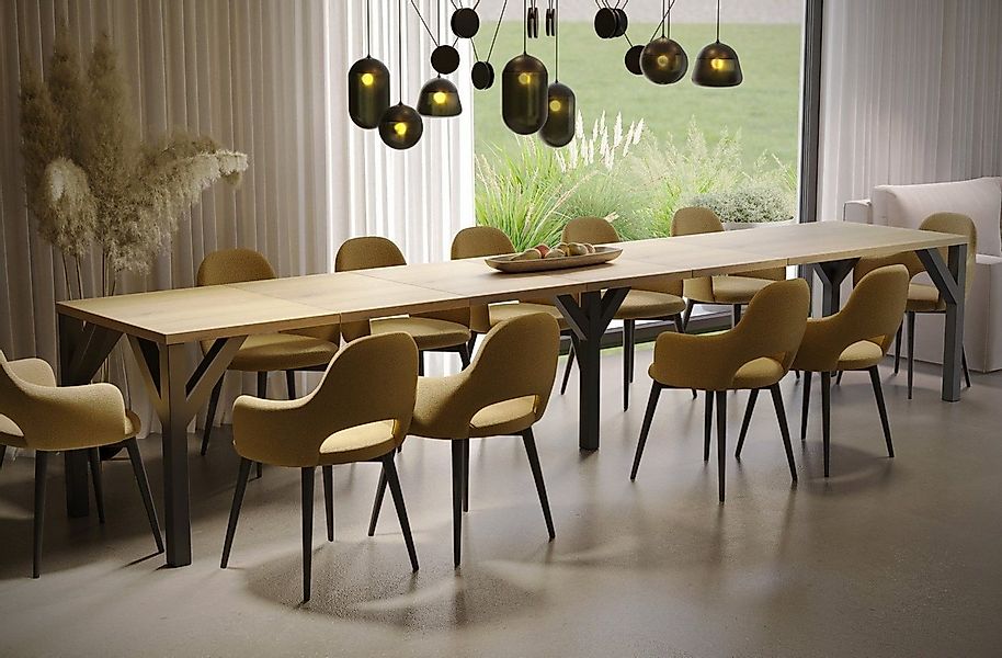 Endo-Moebel Kulissen-Esstisch XXL Dunaj 130-405cm ausziehbar erweiterbar ex günstig online kaufen