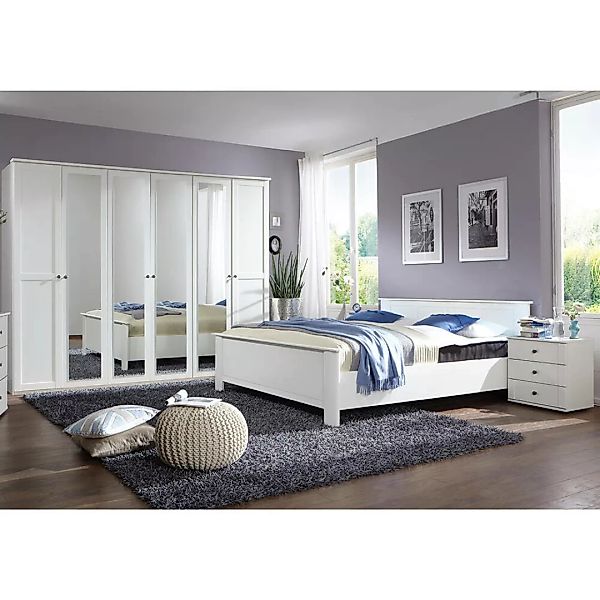 Schlafzimmer Set 4-teilig CROPANI-43 mit Bett 180x200 in weiß günstig online kaufen