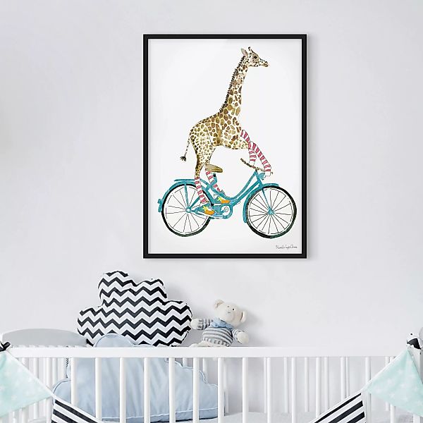 Bild mit Rahmen Giraffe auf Freudenfahrt II günstig online kaufen