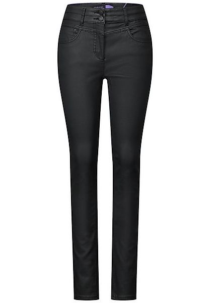 Cecil Stoffhose – Beschichtete Slim Fit Hose mit High Waist günstig online kaufen