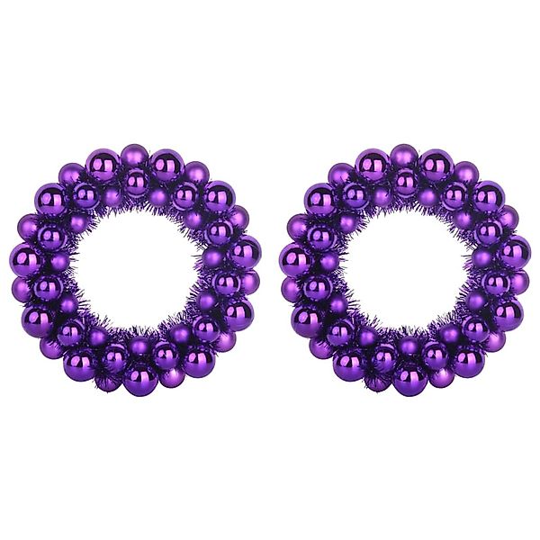 vidaXL Weihnachtsballkränze 2 Stk Lila 33 x 33 x 7 cm Polystyrol 42019683 günstig online kaufen
