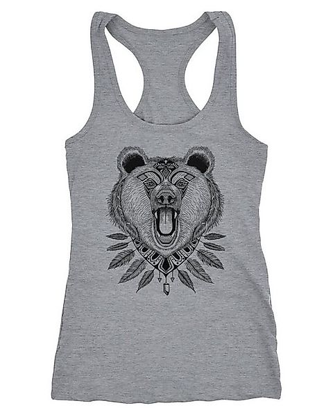 Neverless Tanktop Damen Tank-Top Bär Boho Bear Zentangle Bohemian Atzec Fed günstig online kaufen