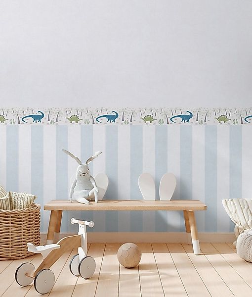 A.S. Création Bordüre Dinosaurier Steine Bäume Creme Grün 77141-1 Lilly + L günstig online kaufen