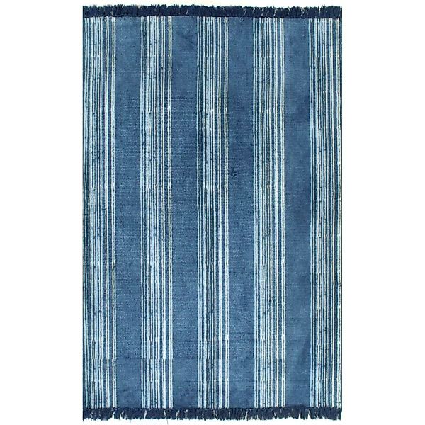 Kelim-teppich Baumwolle 120x180 Cm Mit Muster Blau günstig online kaufen