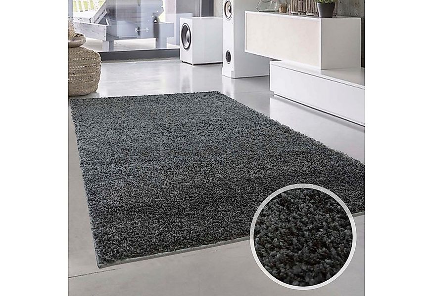Carpet City Hochflor-Teppich Shaggi uni 500, rechteckig, Höhe: 30 mm, Läufe günstig online kaufen