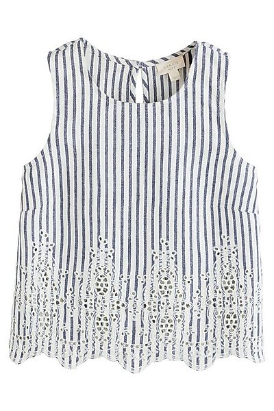 Next Blusentop Gestreiftes Shell-Oberteil mit Lochstickerei (1-tlg) günstig online kaufen