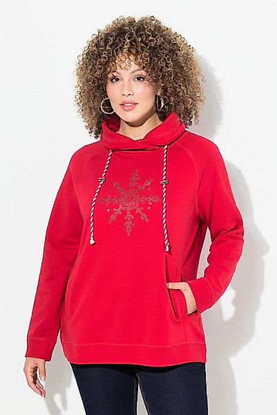 Ulla Popken Sweatshirt Sweatshirt Eisstern Stehkragen Taschen Langarm günstig online kaufen