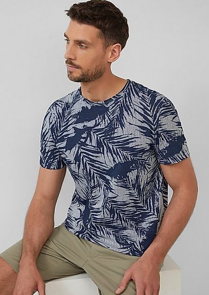 s.Oliver Kurzarmshirt T-Shirt mit Crew Neck und All-over-Print Label-Patch günstig online kaufen