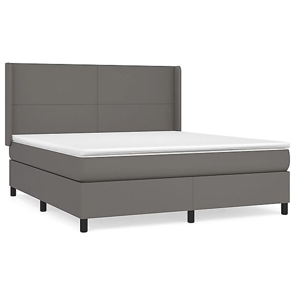 vidaXL Boxspringbett mit Matratze Grau 160x200 cm Kunstleder1466339 günstig online kaufen