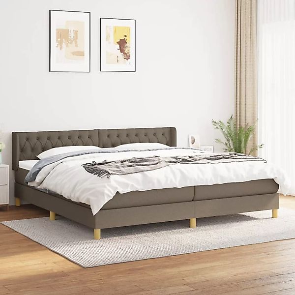 Vidaxl Boxspringbett Mit Matratze Taupe 200x200 Cm Stoff günstig online kaufen
