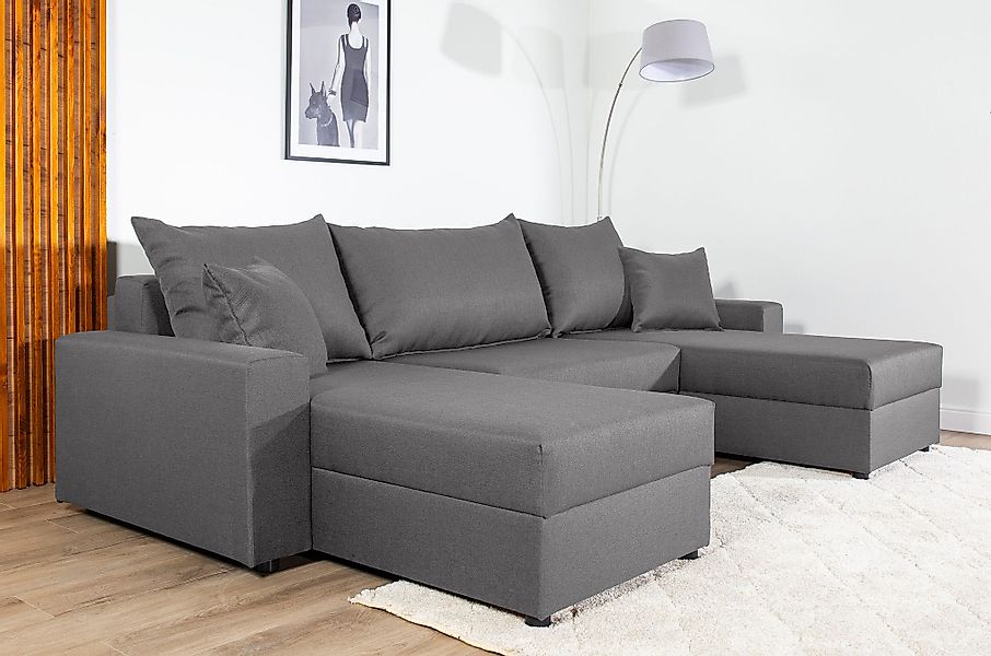COLLECTION AB Wohnlandschaft »Pico U-Form, Breite 252, mit Schlaffunktion, günstig online kaufen