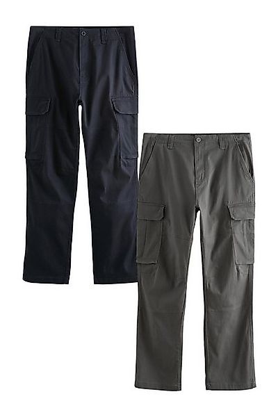 Next Cargohose Straight Fit Stretch-Cargohose, 2er-Pack (2-tlg) günstig online kaufen