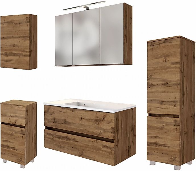 welltime Badmöbel-Set "Welltime Möbel Baabe Waschtisch-Set 3tlg. oder 5tlg. günstig online kaufen