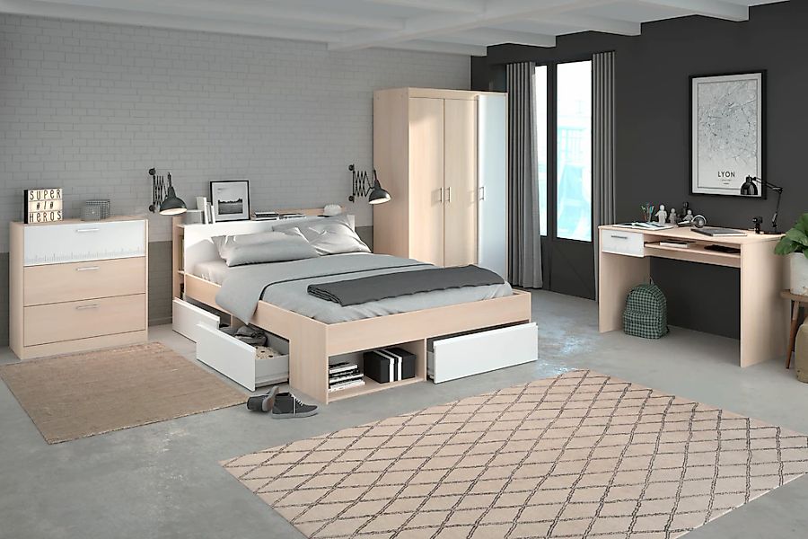 Parisot Jugendzimmer-Set "Most", (Set, 4 tlg., Bett mit Schubkästen, Kleide günstig online kaufen